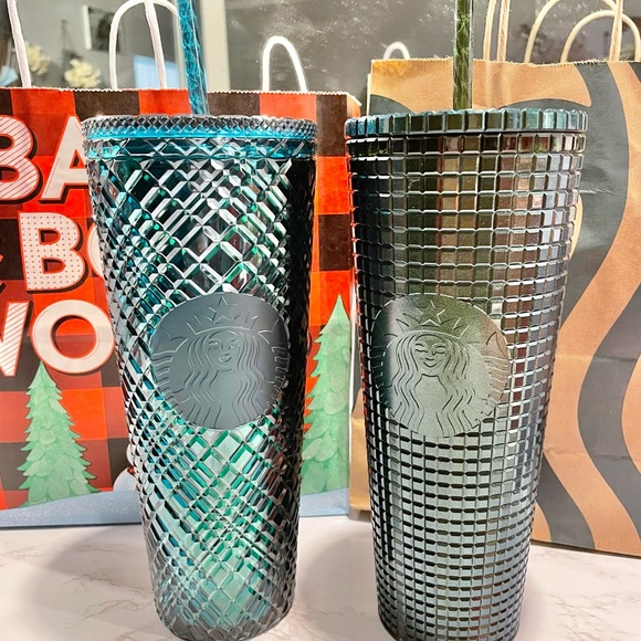 Starbucks Green Summer Tumbler Cups (2) - Picture 1 of 2